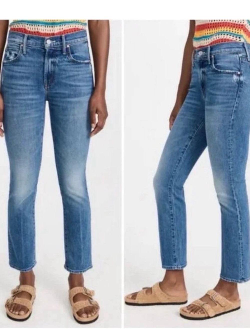 MOTHER The Rascal Ankle 25 A Little Dirt‎ Never Hurt Straight Leg Jean
